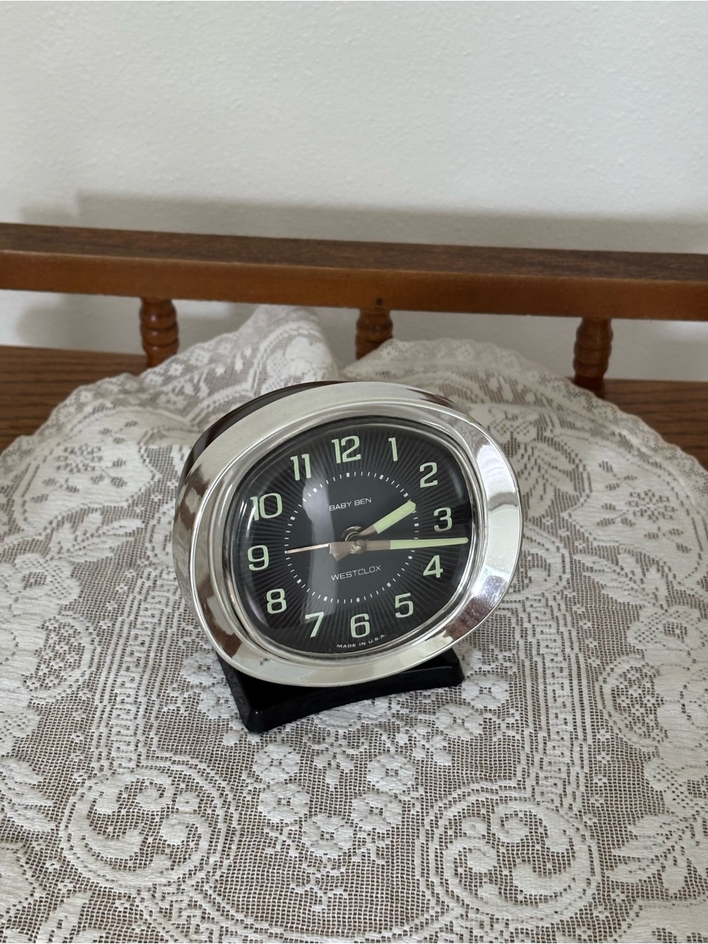 Baby Ben Westclox Silver and Black Retro Alarm Clock